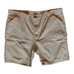 Wrangler Men's 46 Beige Cotton Utility Comfort Lightweight Shorts, Inseam 10"